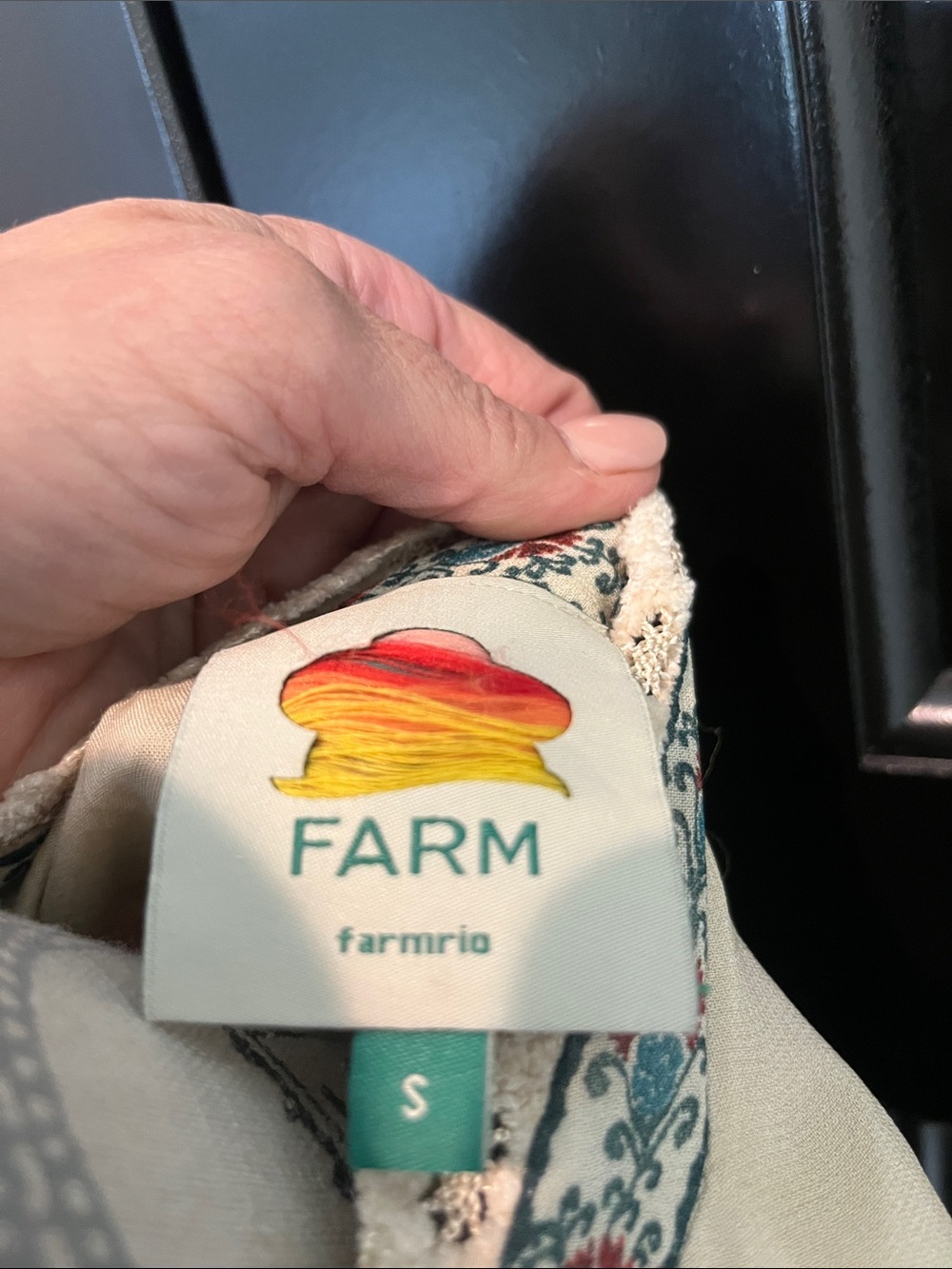 FARM Rio Cream Shirt Dress with Red & Teal Floral Print - Picture 2 of 7